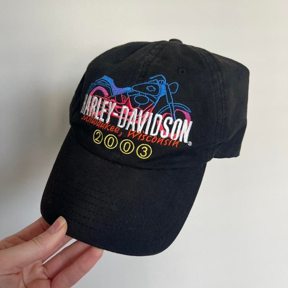 2003 Harley Davidson Embroidered Black Hat